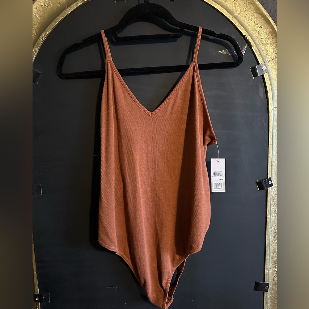 BP Rib Knit Bodysuit Color Rust Sequoia- NEW
